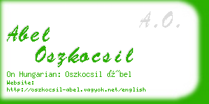 abel oszkocsil business card
